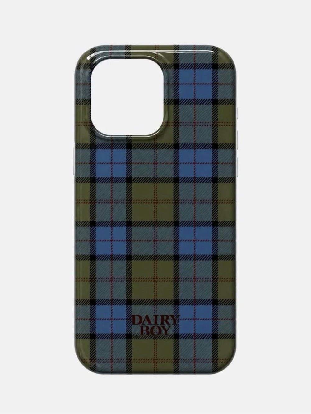 DAIRY BOY Green & Blue Tartan Plaid iPhone 15 Pro Max Case